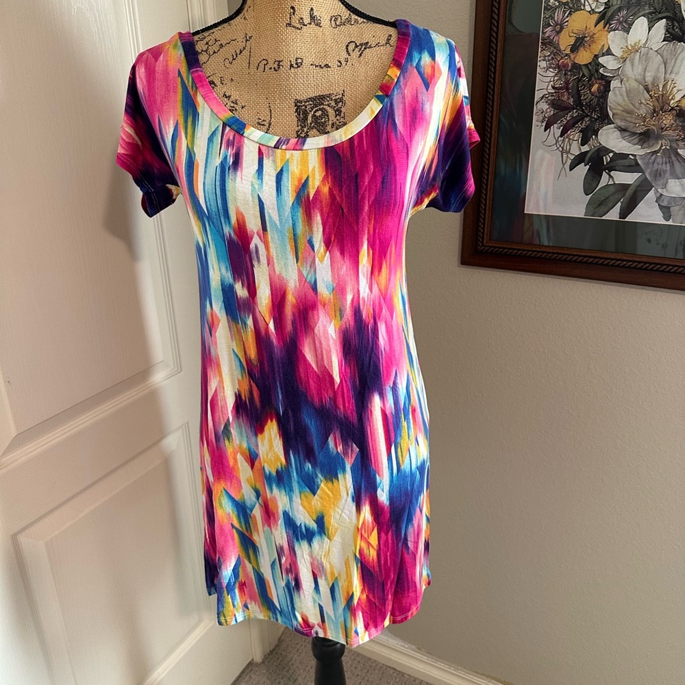 Colorful Sun and Moon Abstract Women's Dress